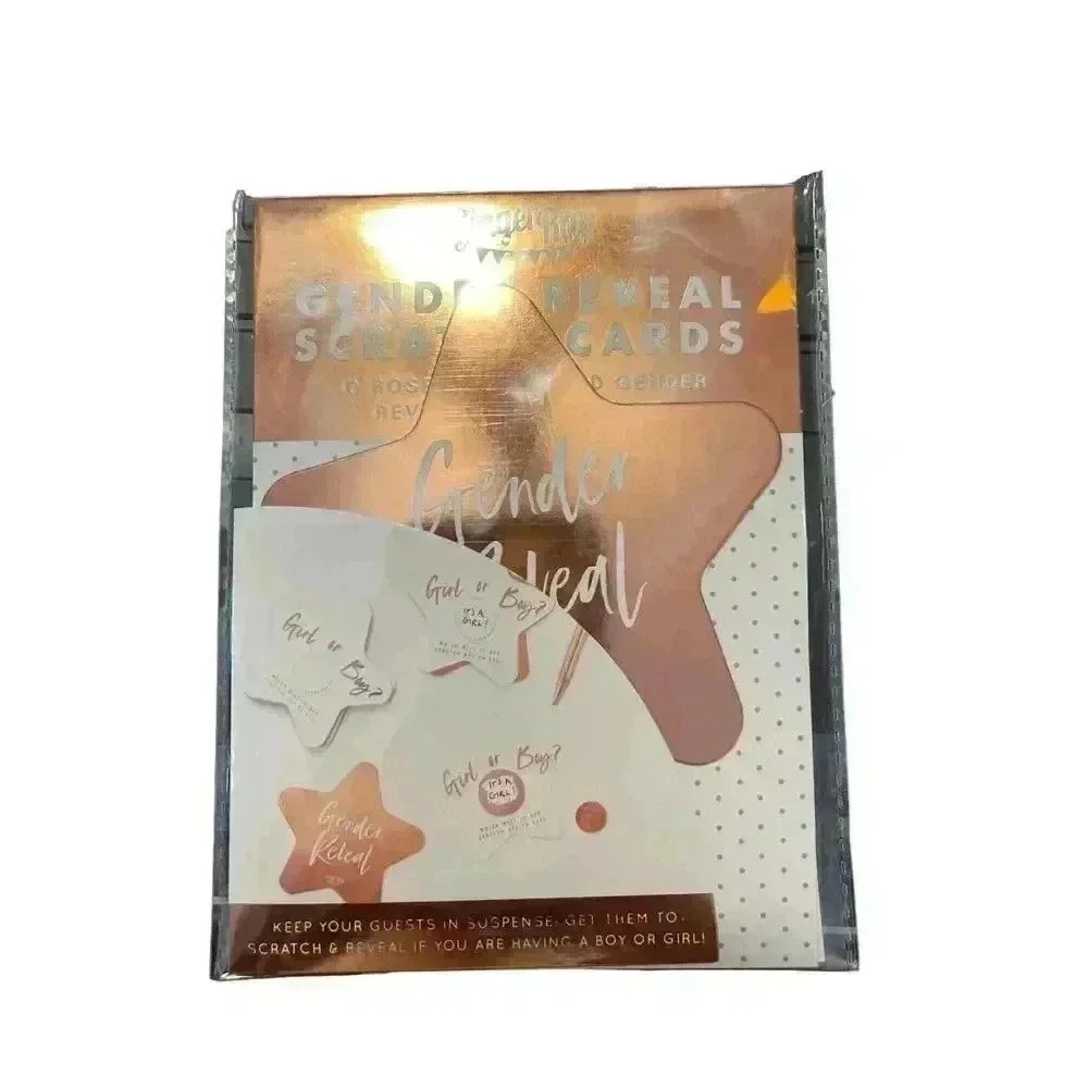 GINGER RAY GENDER REVEAL SCRATCH CARDS 10 ROSE GOLD FOILED